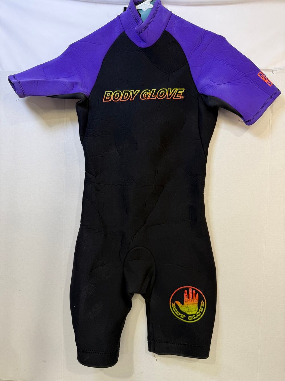 Body Glove Men’s M Shorty Wetsuit Black Purple Neoprene Surf Dive Y2K 3/2 mm